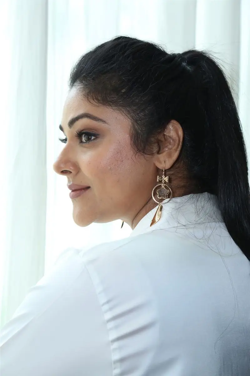 Tamil Actress Abhirami at Maharaja Movie Press Meet in Hyderabad